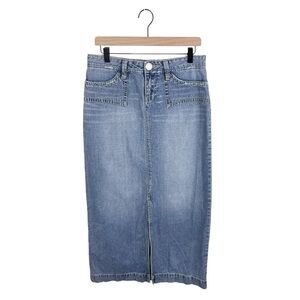 Vintage 2000s Y2K Unionbay Front Slit Long Denim Jean Maxi Skirt Women's Size 9